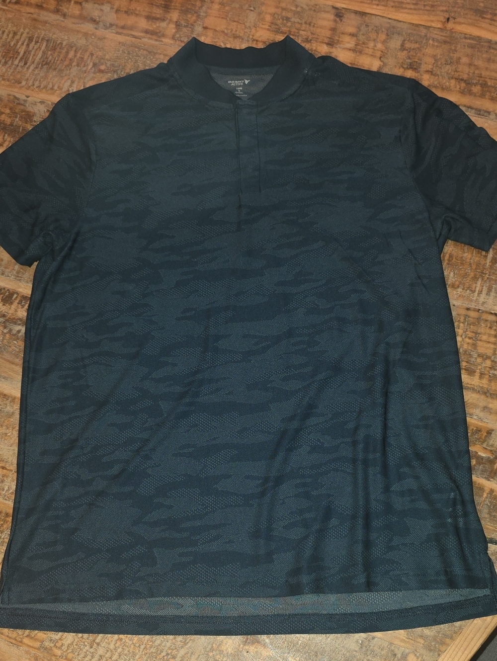 Men's Dark Teal Camo Short-Sleeve Polo